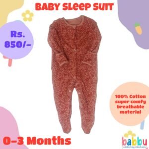 Sleep suits 0-3 Months - Small Red Flowers