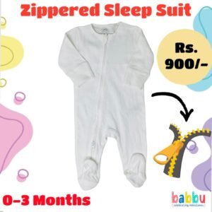 Zipper Sleep suits 0-3 Months - White