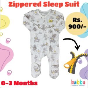 Zipper Sleep suits 0-3 Months - Phoo Print