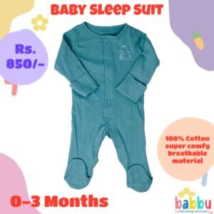 Sleep suits 0-3 Months - Green Textured