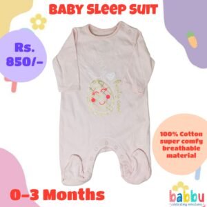 Sleep suits 0-3 Months - Light Pink with Pineapple