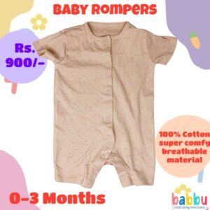 Rompers 0-3 Months - Salmon Pink with Small Stars