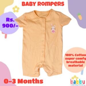 Rompers 0-3 Months - Peach with Bunny