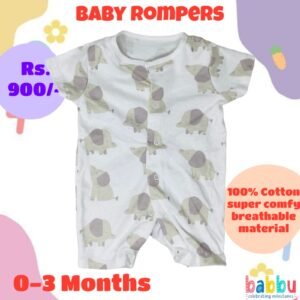 Rompers 0-3 Months - Elephants