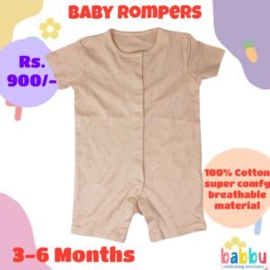 Rompers 3-6 Months - Salmon Pink with Small Stars