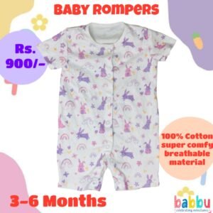 Rompers 3-6 Months - Purple Bunnies