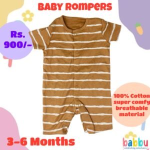 Rompers 3-6 Months - Brown and White Stripes
