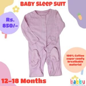 Sleep suits 12-18 Months - Textured Pink