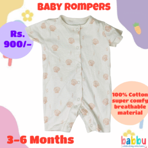 Rompers 3-6 Months - White with Seashells