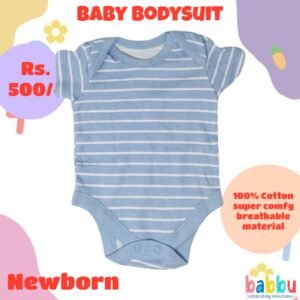 Bodysuits Newborn - Light Blue and White Stripes