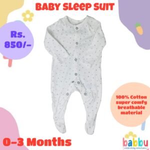 Sleep suits 0-3 Months - Small Grey Stars