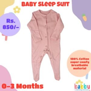 Sleep suits 0-3 Months - Salmon Pink