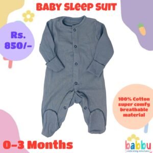 Sleep suits 0-3 Months - Grey Textured
