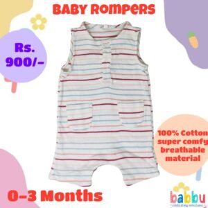 Rompers 0-3 Months - Multi Color Stripes