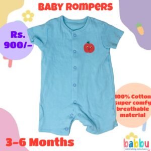 Rompers 3-6 Months - Blue with Tomato