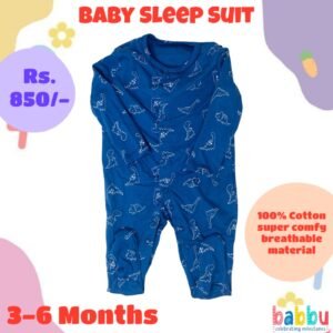 Sleep suits 3-6 Months - Blue Dinos