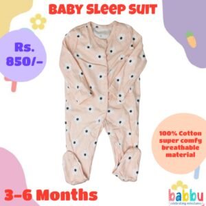 Sleep suits 3-6 Months - Peach Flowers