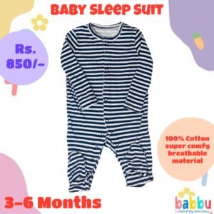Sleep suits 3-6 Months - Black and White Stripes