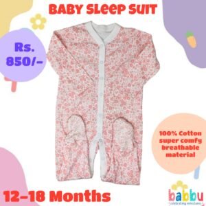 Sleep suits 12-18 Months - Pink Flowers