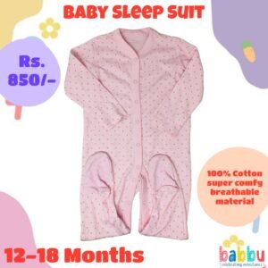 Sleep suits 12-18 Months - Small Pink Spots
