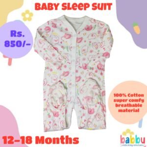 Sleep suits 12-18 Months - Pink Elephants
