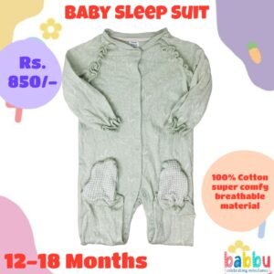 Sleep suits 12-18 Months - Teal with White Print