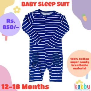 Sleep suits 12-18 Months - Blue and White Stripes