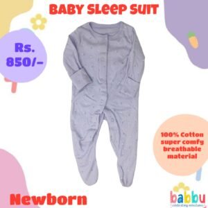 Sleep suits Newborn - Purple with Small Flowers