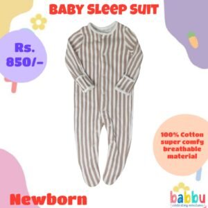 Sleep suits Newborn - Brown Verical Stripes