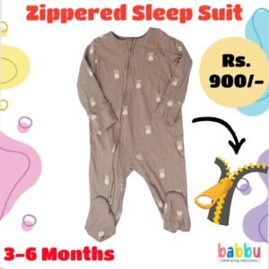 Zipper Sleep suits 3-6 Months - Brown Bunny
