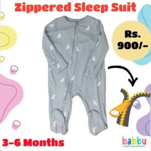 Zipper Sleep suits 3-6 Months - Textured Teal Dino