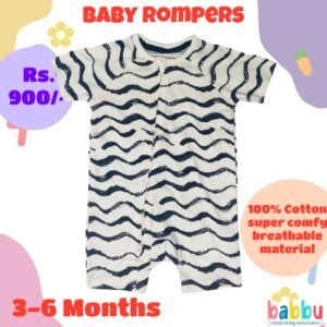 Rompers 3-6 Months - Black Waves