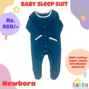 Sleep suits Newborn - Blue with White Border