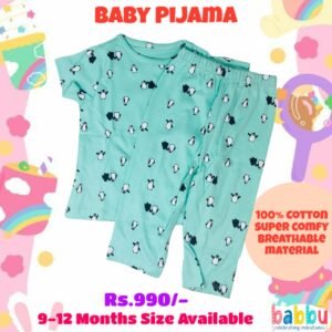 Pijamas 9-12 Months - Teal Penguin