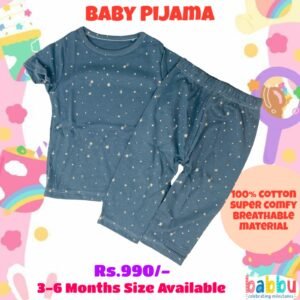 Pijamas 3-6 Months - Brushed Black with Stars