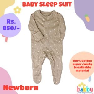 Sleep suits Newborn - Brown with White Stars