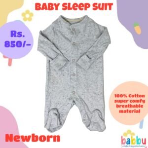 Sleep suits Newborn - Grey with Small Black Spots