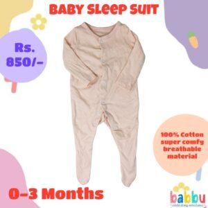 Sleep suits 0-3 Months - Light Pink with Small Spots