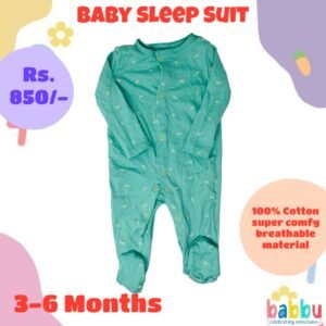 Sleep suits 3-6 Months - Green with Dinos