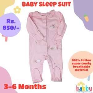 Sleep suits 3-6 Months - Pink Bunny