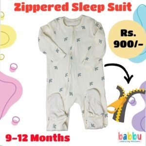 Zipper Sleep suits 9-12 Months - Textured Birds
