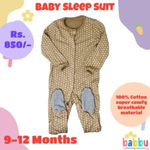 Sleep suits 9-12 Months - Brown with Flowers