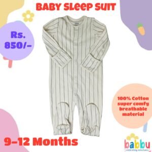 Sleep suits 9-12 Months - Vertical Stripes