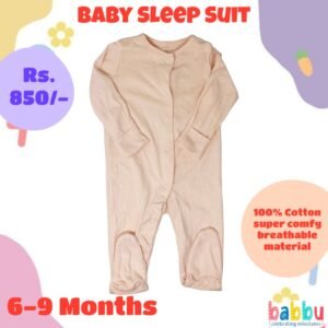Sleep suits 6-9 Months - Pink with Small White Spots