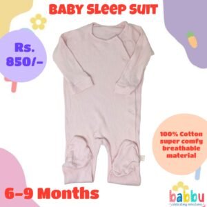 Sleep suits 6-9 Months - Textured Baby Pink
