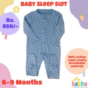 Sleep suits 6-9 Months - Blue with White Stars