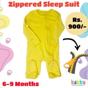 Zipper Sleep suits 6-9 Months - Textured Yellow
