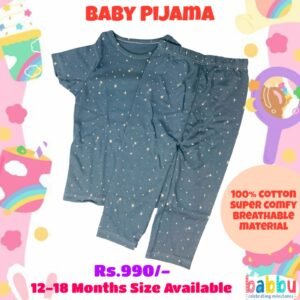 Pijamas 12-18 Months - Brushed Black with Stars