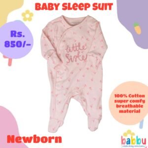 Sleep suits Newborn - Pink with Little Sister