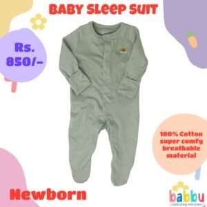 Sleep suits Newborn - Green with Snail